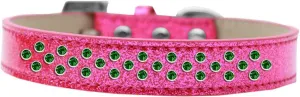 Sprinkles Ice Cream Dog Collar Emerald Green Crystals Size 18 Pink