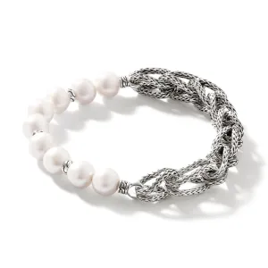 Sterling Silver Asli Classic Chain & Pearl Bracelet