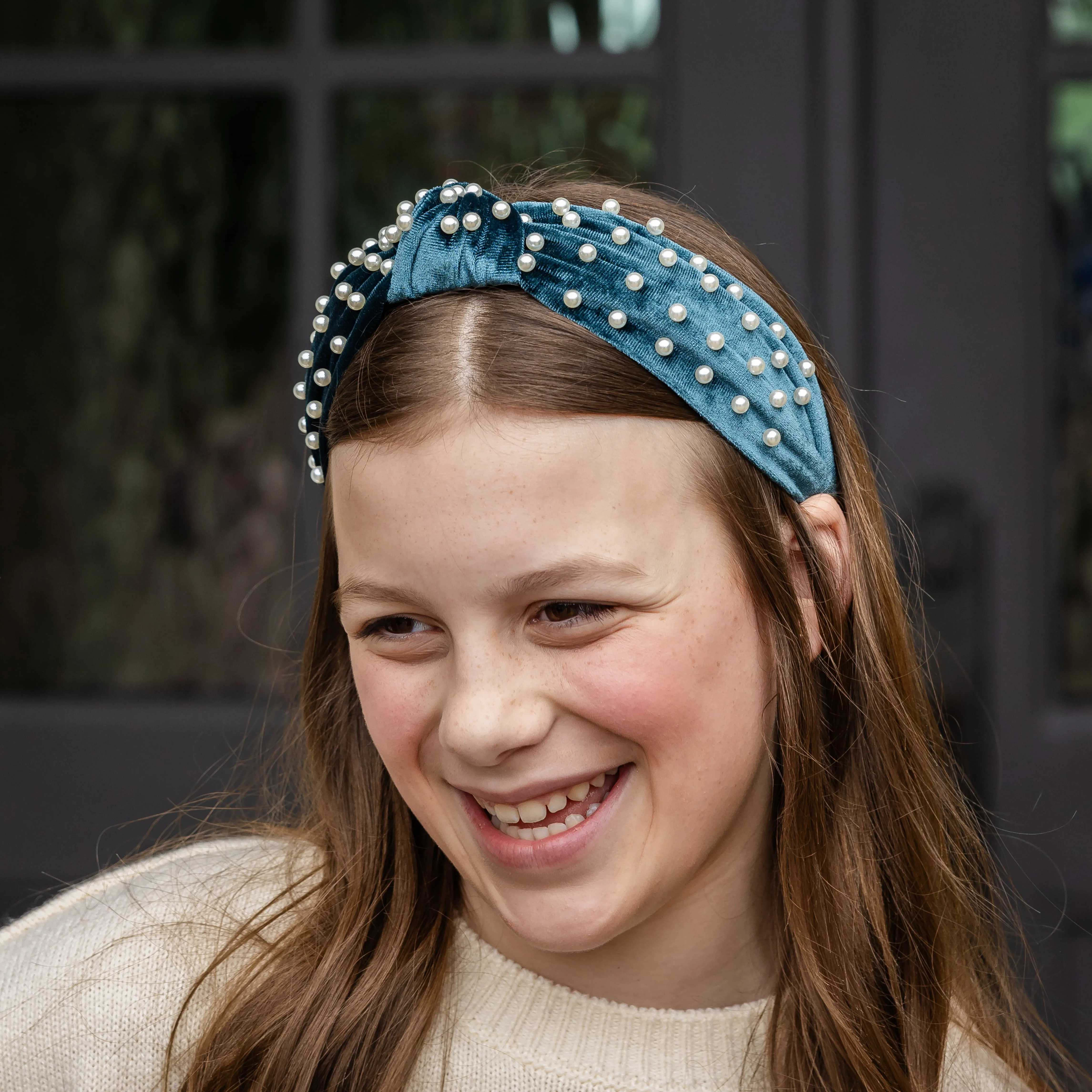 Stud Headband - Green Velvet