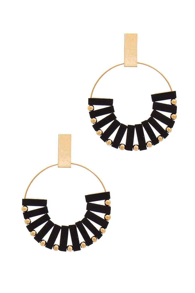 Stylish Wooden Bead Hoop Earring