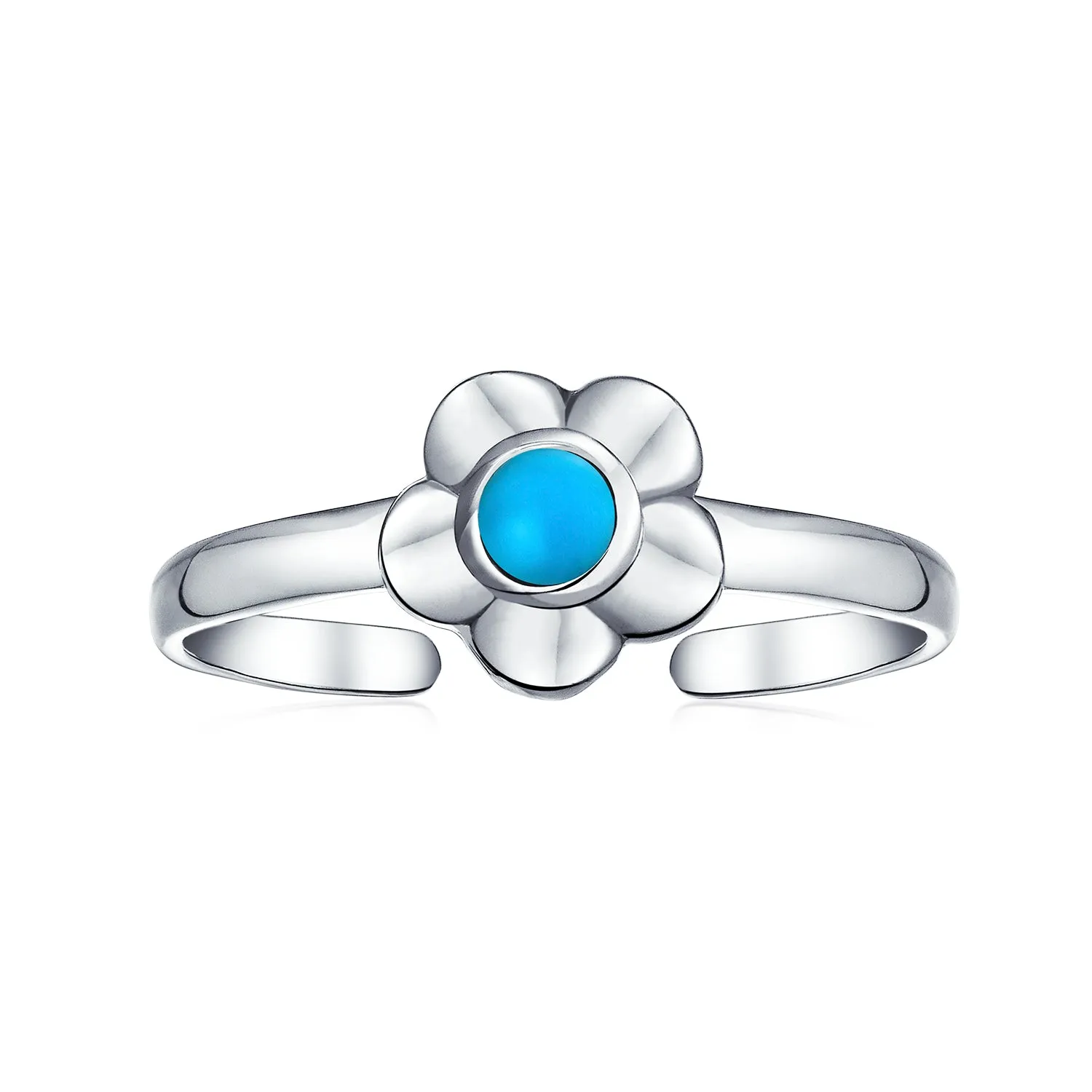 Sun Flower Blue Turquoise Midi Toe Ring Silver Sterling Western Jewelry