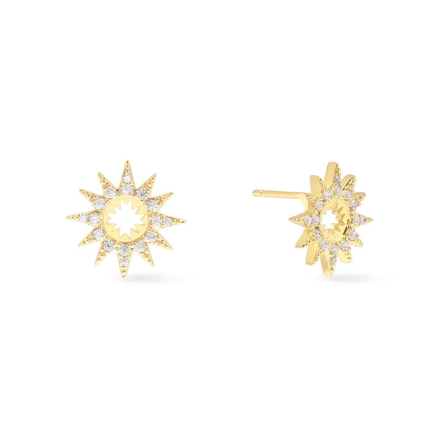 Sunlit Gold Stud Earrings