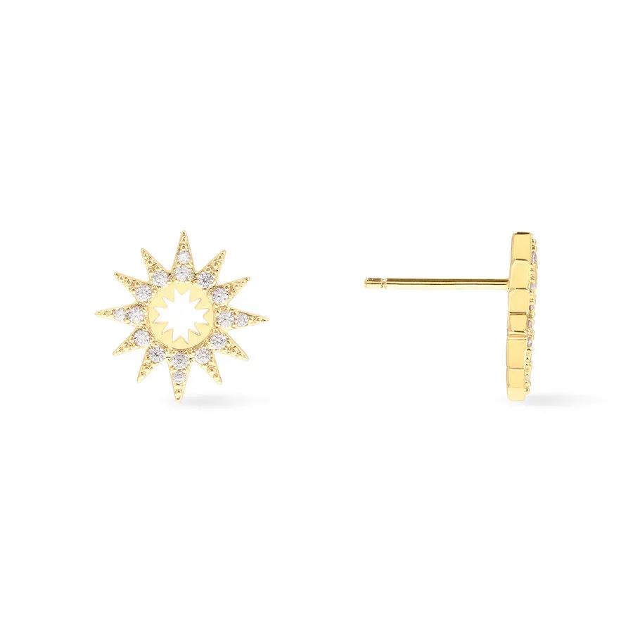 Sunlit Gold Stud Earrings