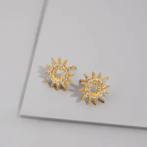 Sunlit Gold Stud Earrings