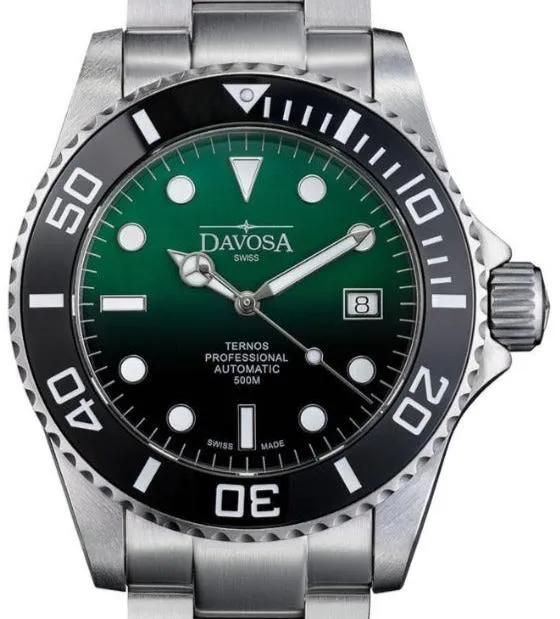 Ternos Professional Automatic 500m Green Black Diving Watch 16155975 OUTLET