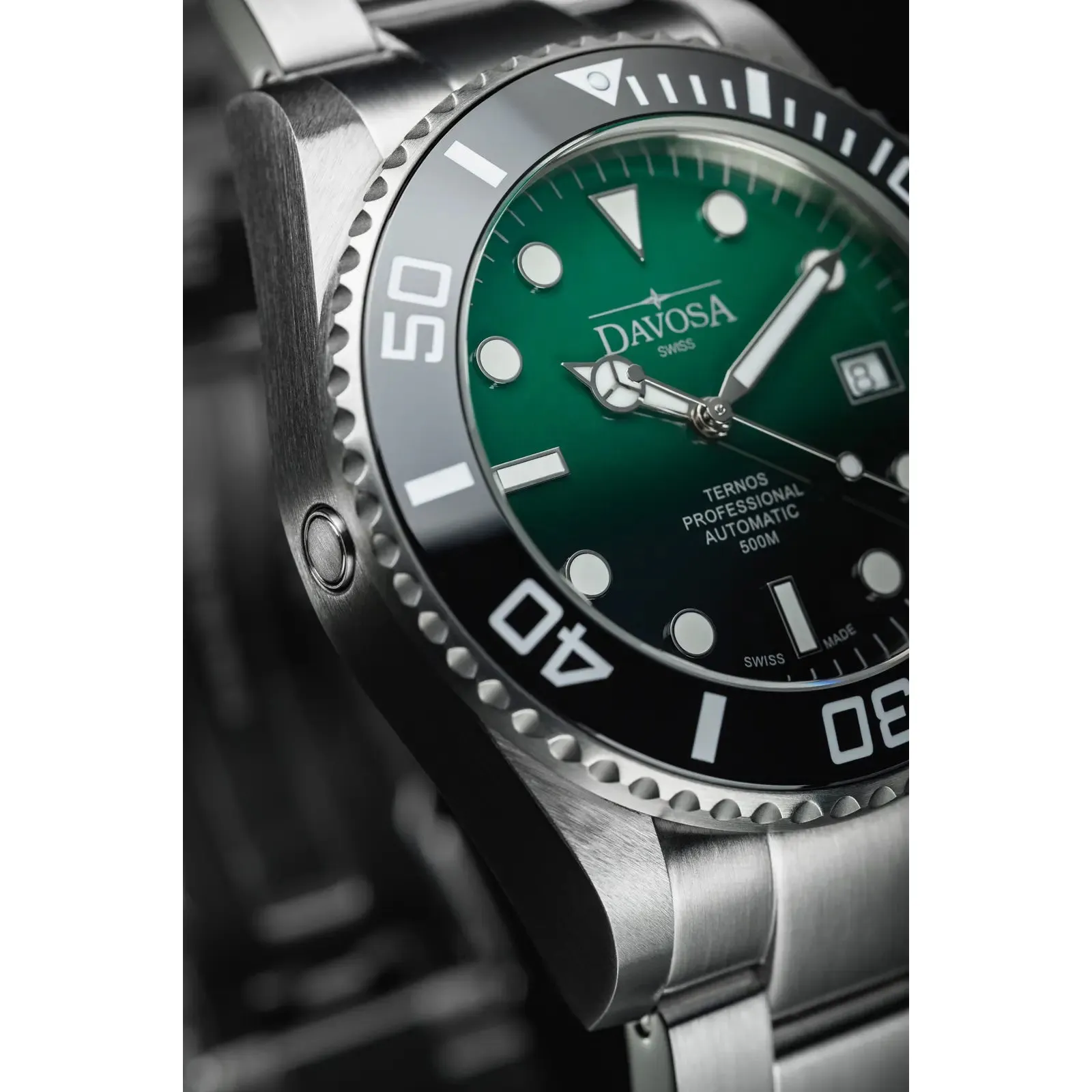 Ternos Professional Automatic 500m Green Black Diving Watch 16155975 OUTLET