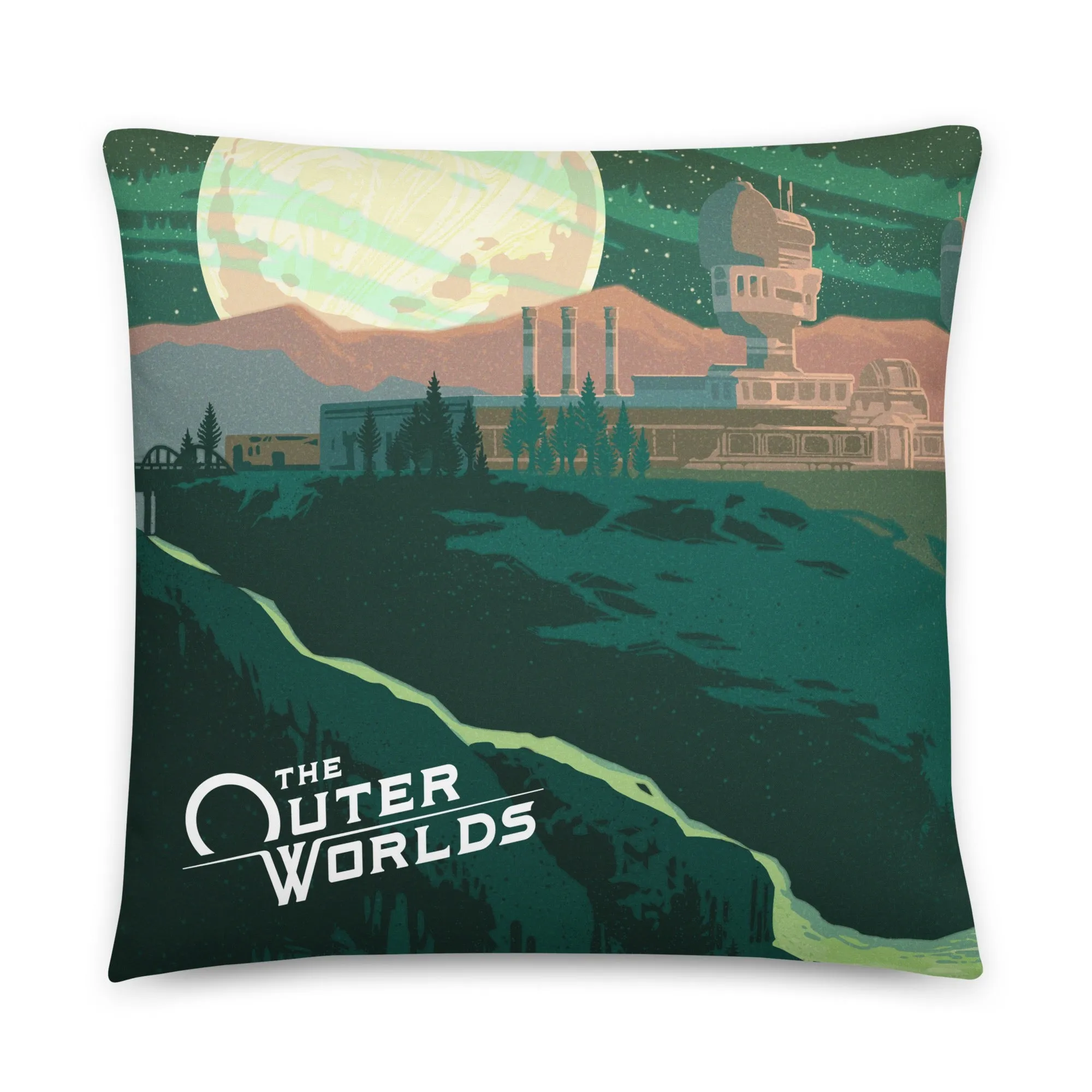 The Outer Worlds Emerald Vale Pillow