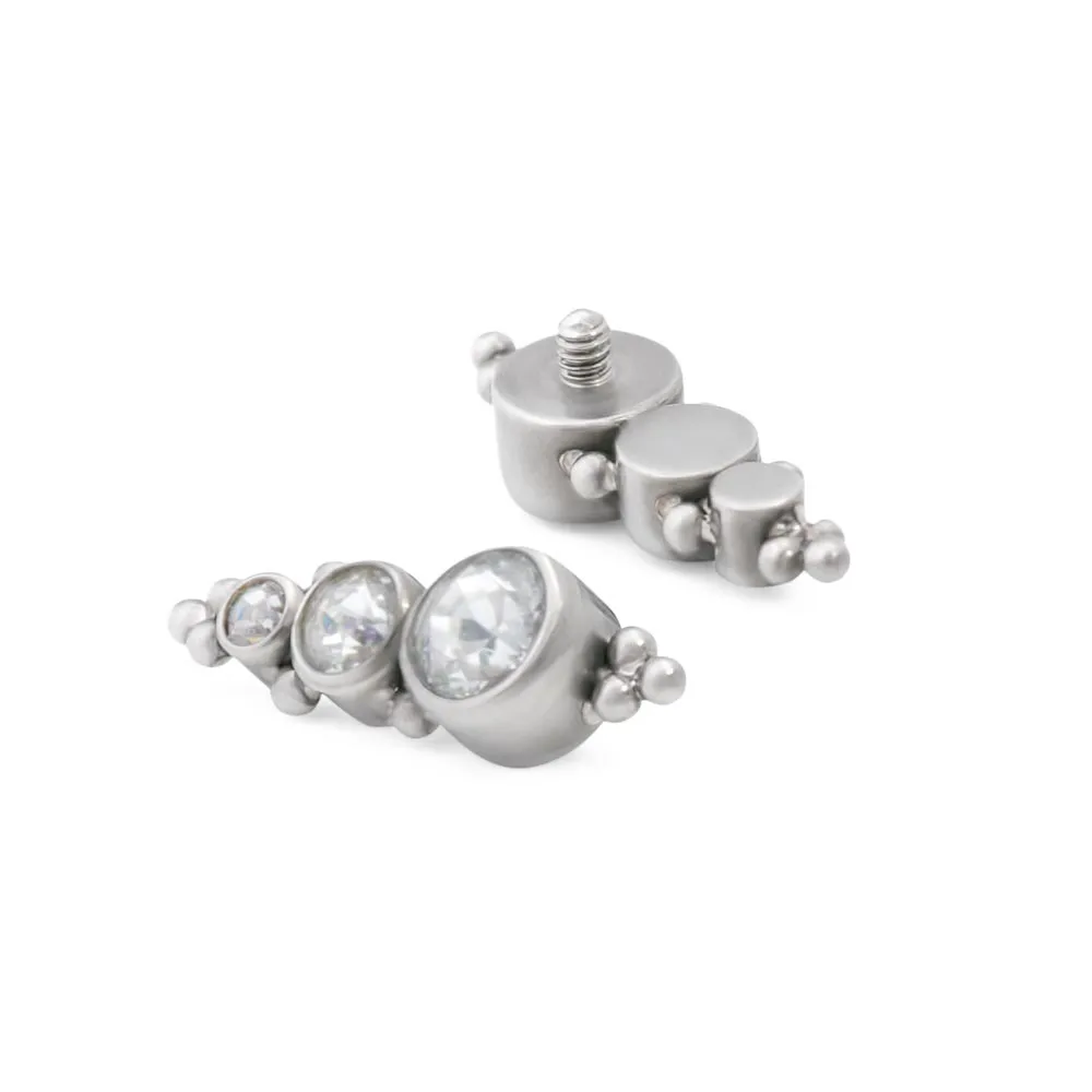 Tilum 14g-12g Internally Threaded Linear Jewels Titanium Top - Price Per 1