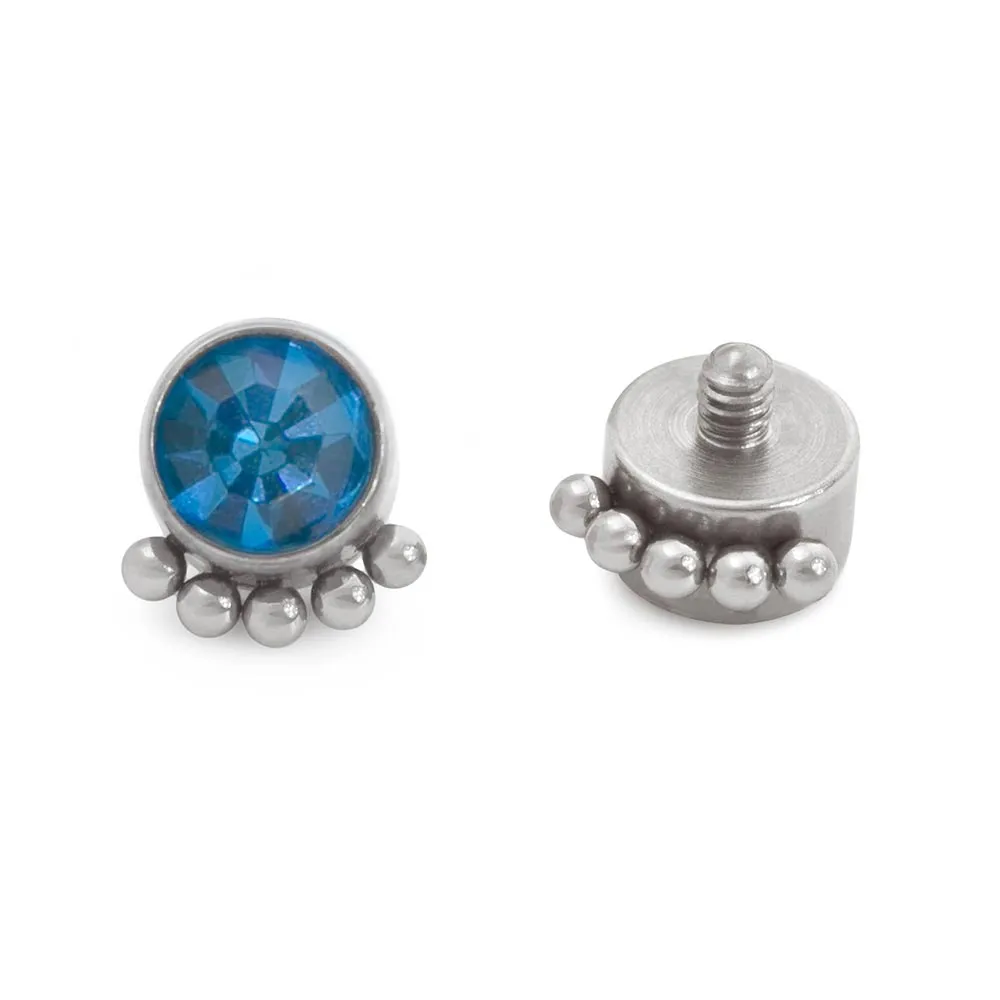 Tilum 14g-12g Internally Threaded Micron Bead Row Jewel Titanium Top - Price Per 1