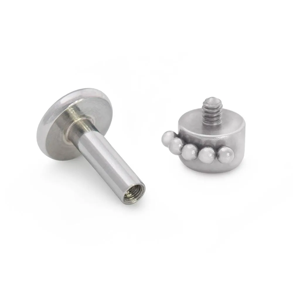 Tilum 14g-12g Internally Threaded Micron Bead Row Jewel Titanium Top - Price Per 1