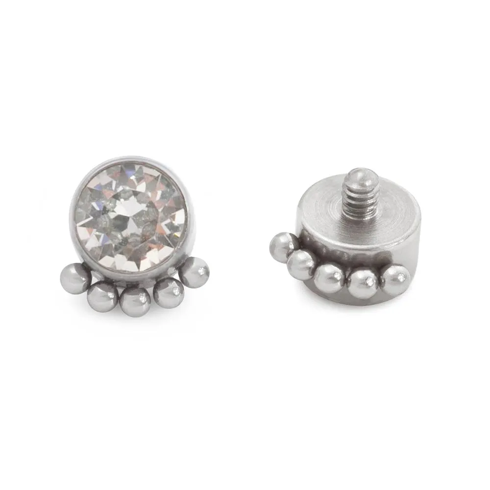 Tilum 14g-12g Internally Threaded Micron Bead Row Jewel Titanium Top - Price Per 1