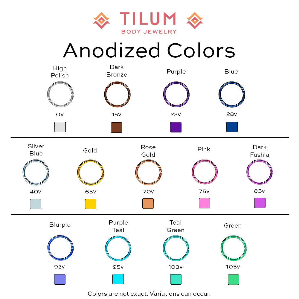 Tilum 14g-12g Internally Threaded Micron Bead Row Jewel Titanium Top - Price Per 1