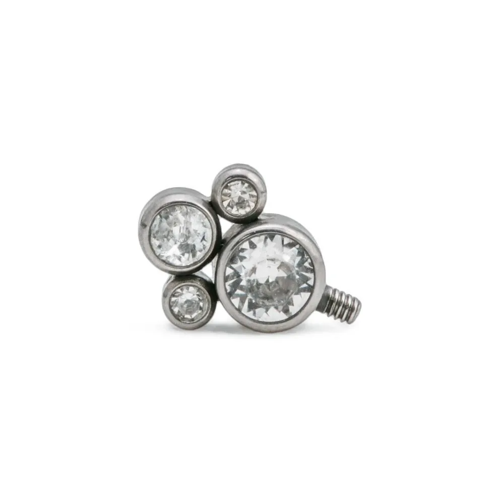 Tilum 14g-12g Internally Threaded Titanium Jewel Cluster Top - Price Per 1