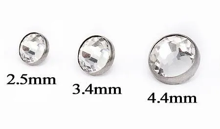 Tilum 16g Internal 0.8mm Threading Titanium Swarovski Flat Gem Top - Price Per 1