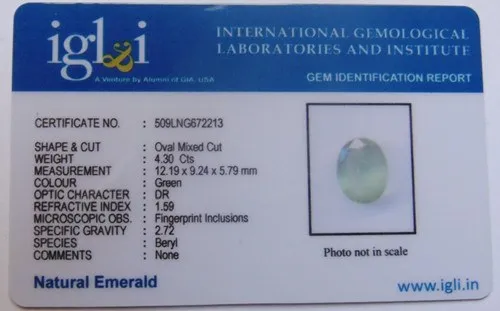 Top Quality Lab Certified Columbian Emerald (Panna) 4.30 Carat