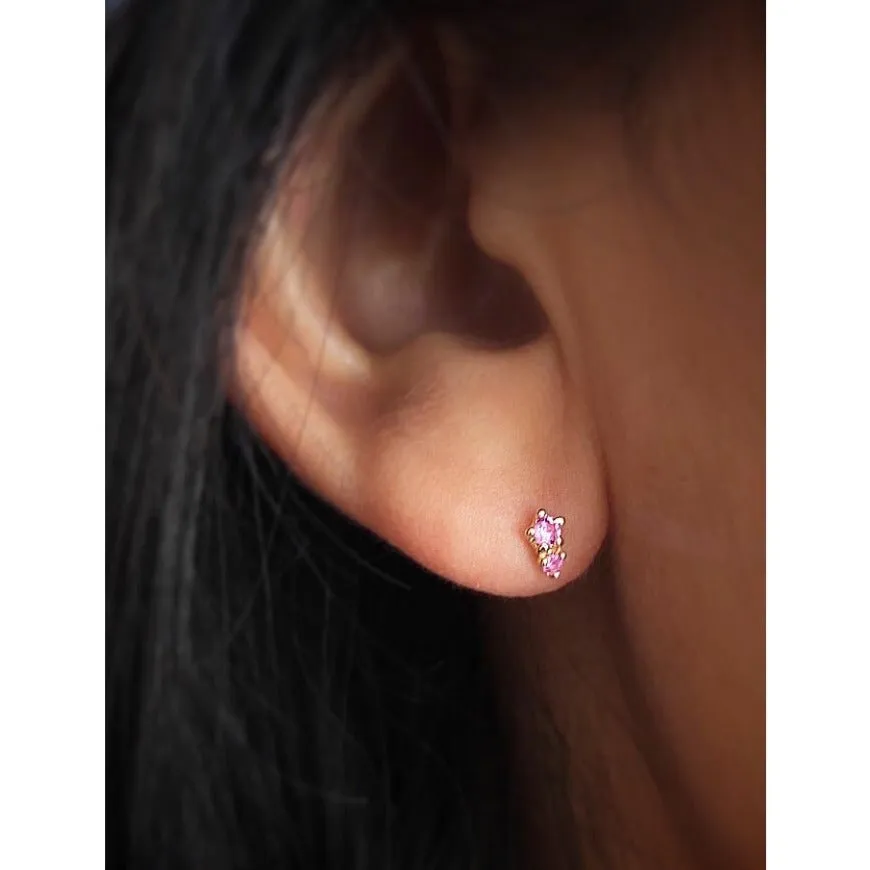 Two Pink Sapphire Studs