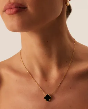 VERENA NECKLACE - BLACK-GOLD