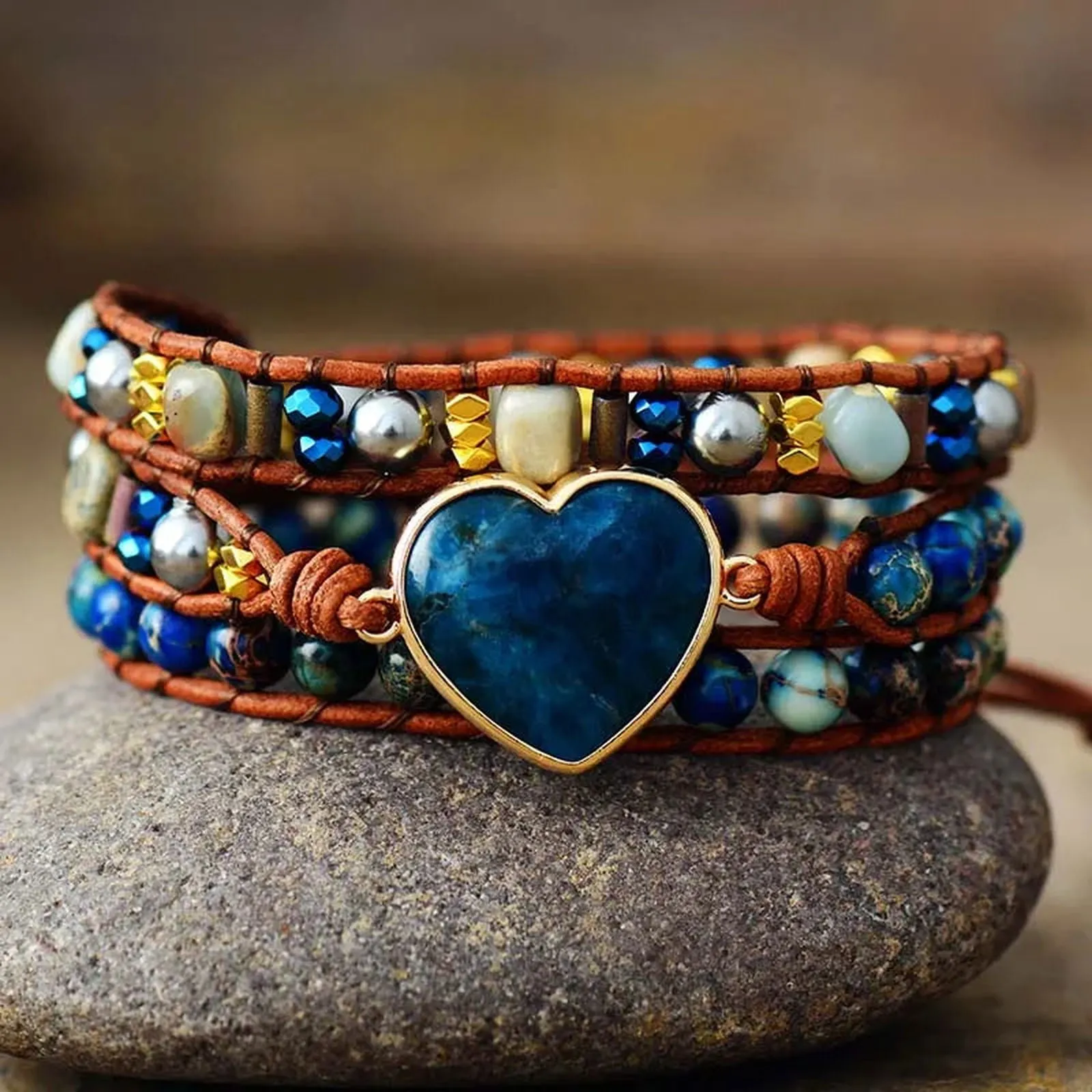 Vintage Heart Apatite Bracelets