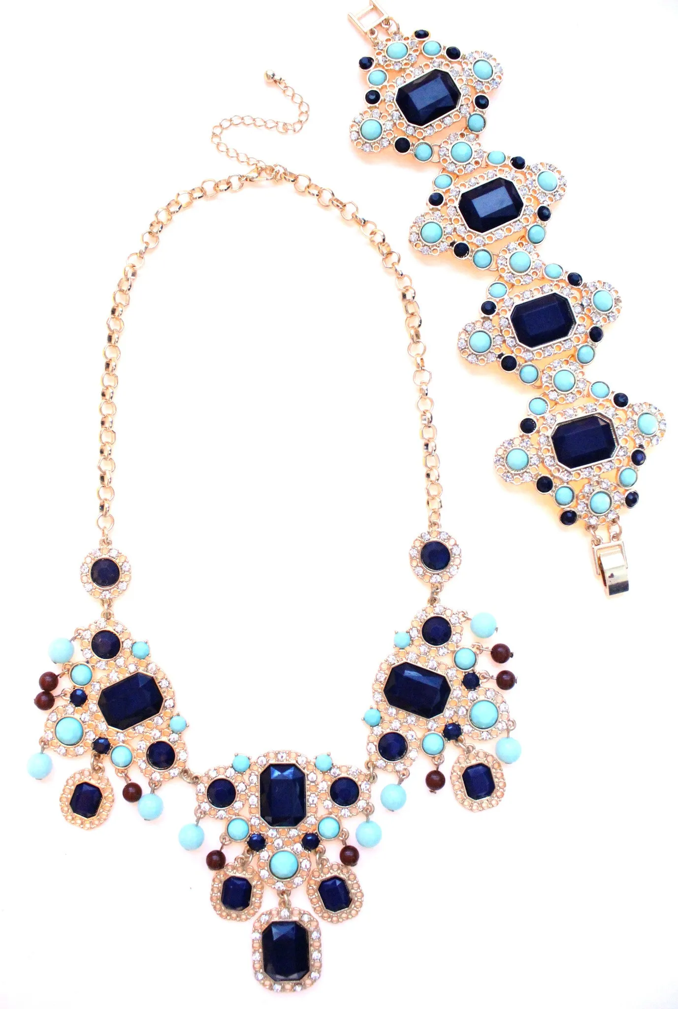 Vintage Inspired Beaded Jeweled Statement Necklace