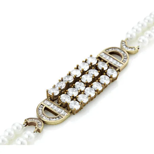 Vintage Pearl & CZ Bracelet