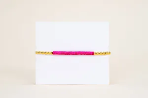 VITAMIN Gold Ball Bracelet Pink Hawlite