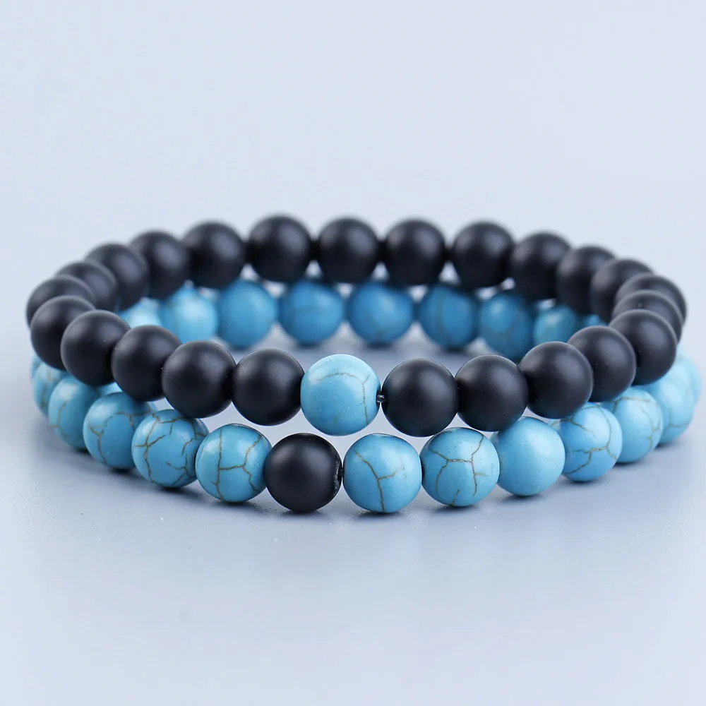 Volcanic Rock White Turquoise Hand String Fashion